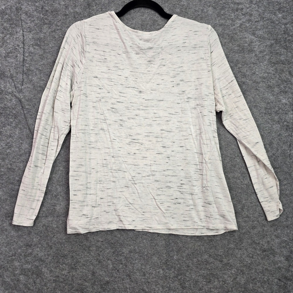 Old Navy Luxe Crew Neck Long Sleeve Top Cream Space Dye Size M 704785-00
